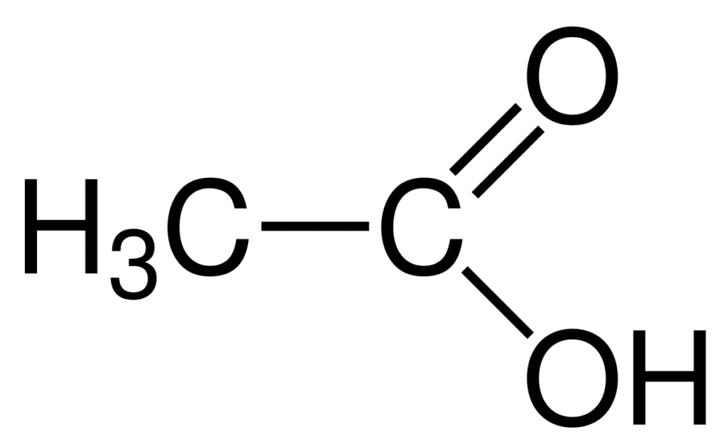 Chemisch gesehen lautet die Essigsäureformel C2H4O2, was auch als CH3COOH oder CH3CO2H geschrieben werden kann